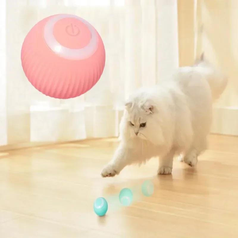 Electric Dog Cat Toy Automatic Rotation USB Recharge Interactive Toys for Cats Chase Interesting for Kitten Toys Pet Accessories