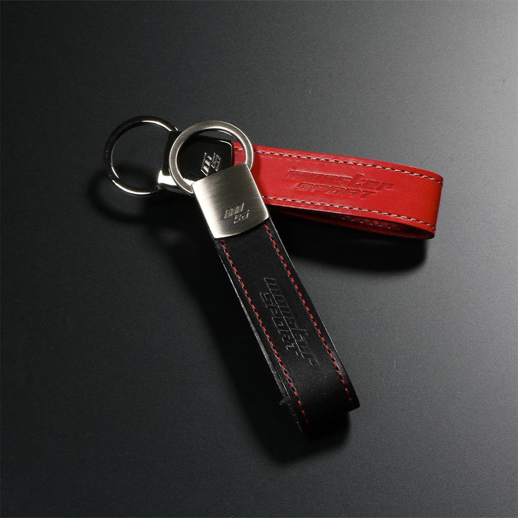 MONSTER SPORT Leather with Presentation Made In Genuine Leather Key Keychain, Black, Box, Japan, (Cowhide Leather), Strap, 992100-0000MK