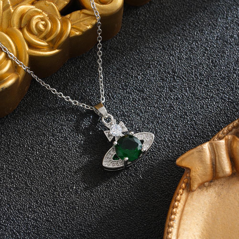 Europeisk & Amerikansk Lyx Zirkon Universum Saturnus Halsband