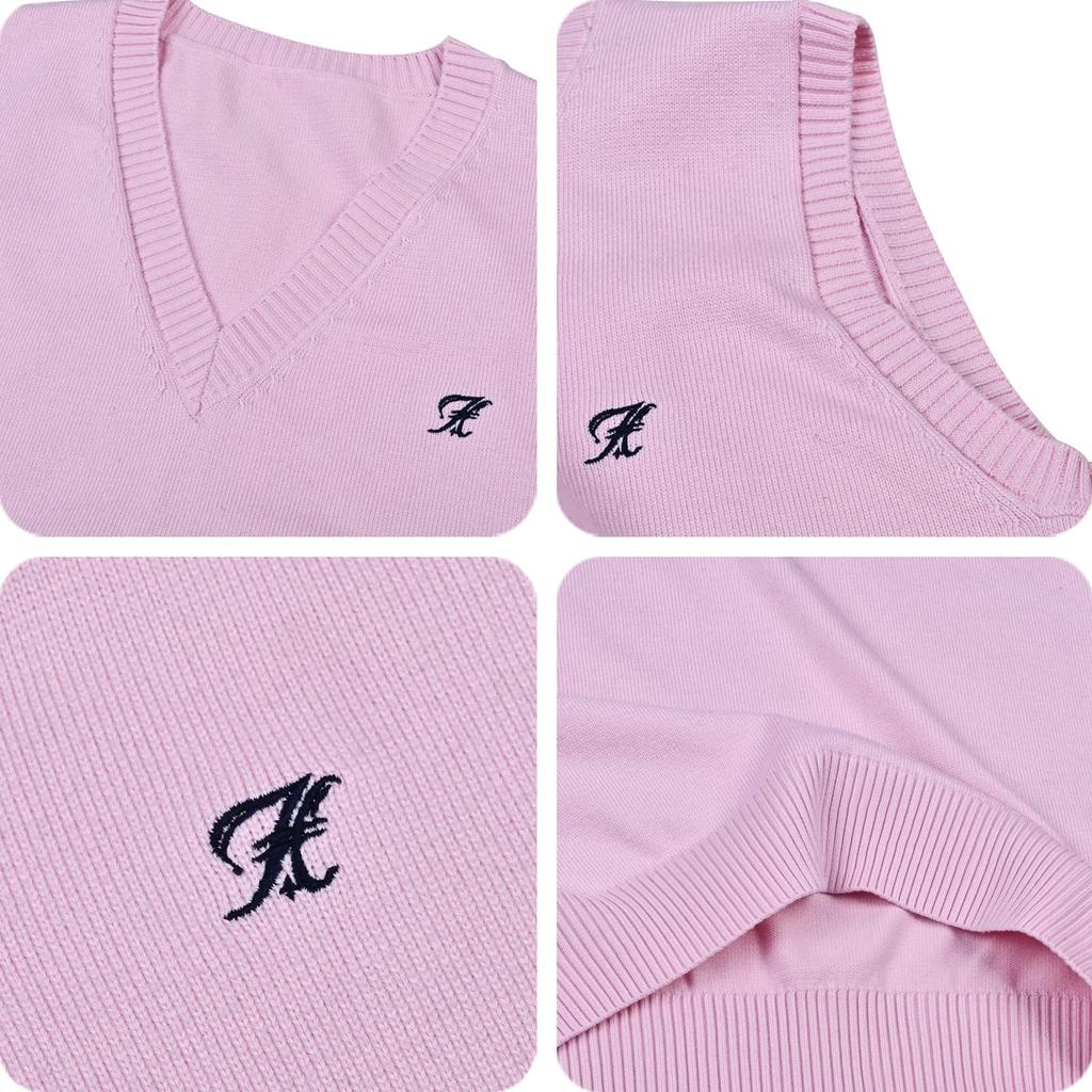 QOOLY High School Uniform Strick Falten kariert Schleife Schule für High School JK Abschluss Schule Kultureller Eingang Authentische Größe L Set, Weste,