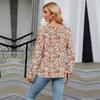 GMXIA Women's Fashion Autumn Winter Casual Solid Color Print Long Sleeve O Neck Blouses & Shirts