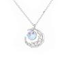 Colorful Moon Stone Crescent Necklace