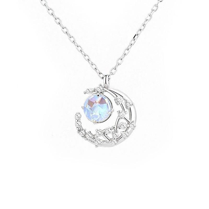 

Красочное ожерелье-полумесяц из лунного камня