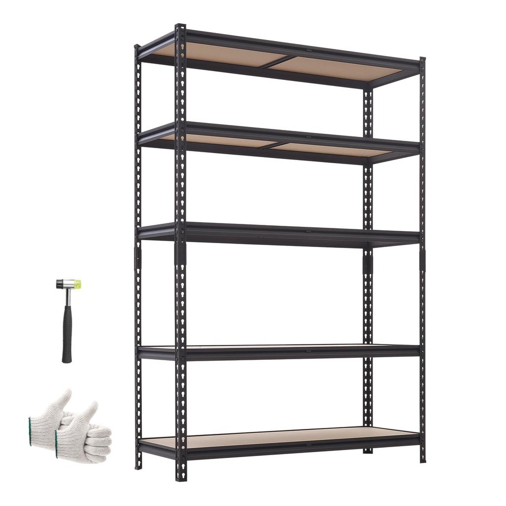 VEVOR Storage Shelves, 5-Tier Adjustable, 907.2 kg Capacity, Heavy Duty Garage Storage Shelving Unit, Metal Utility Rack Shelf