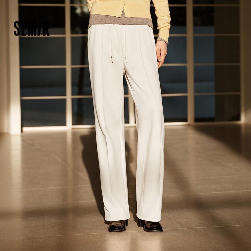 

Женские зимние флисовые текстурированные повседневные брюки прямого кроя Semir L