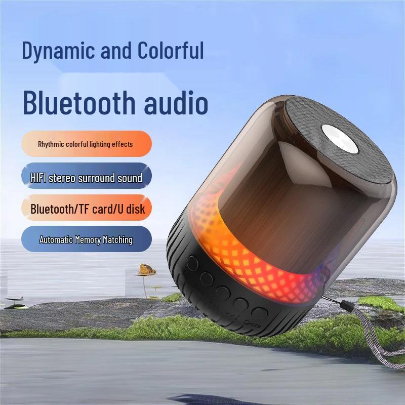 Colorful Ambient Bluetooth Speaker: Portable, High-Quality Sound with Lanyard - Model WK-101