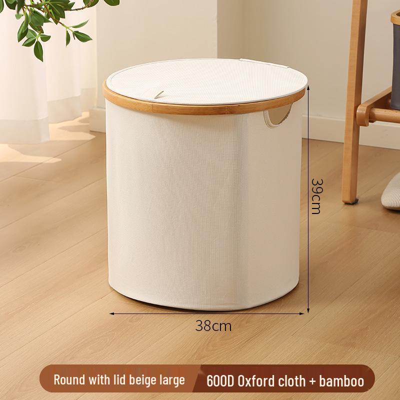 Foldable Large Desktop Storage Basket with Lid for Bedroom - Laundry, Toys, and Clothes Organizer