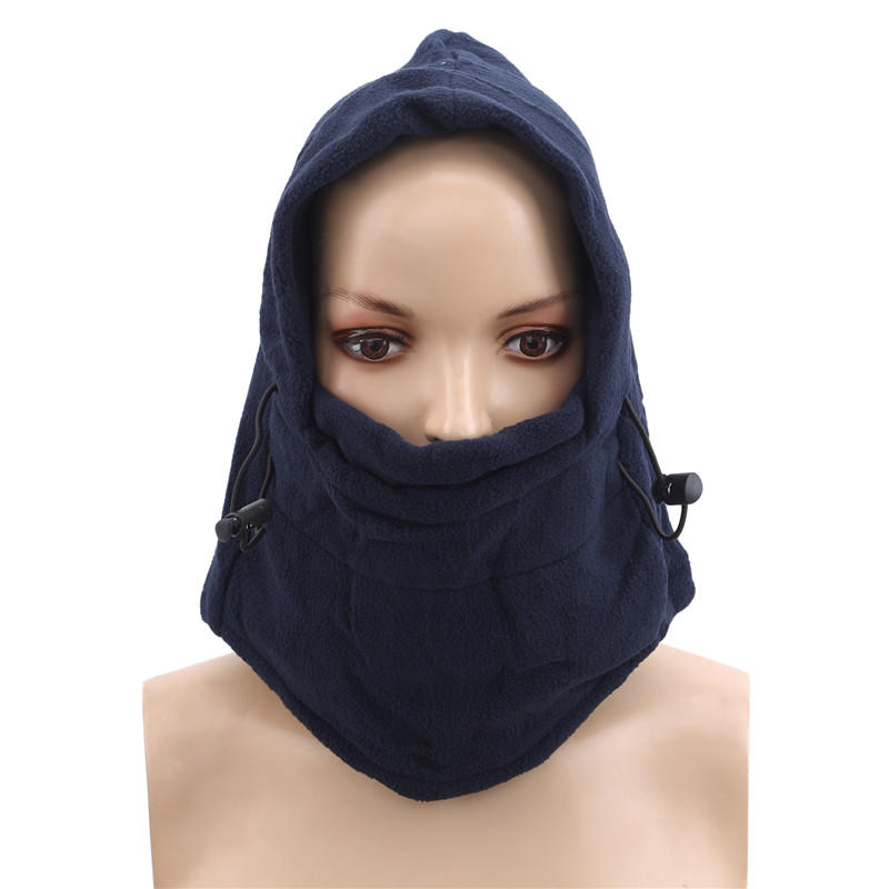 

Winter Fleece Windproof Ski Face Mask Balaclavas Hood Women Men Outdoor Warm Neck Warmers Hat Round темно-синього кольору