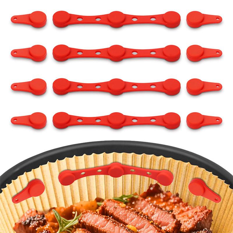 1Set Air Fryer Magnet Silicone Buckle for Holding Down Air Fryer Parchment Paper Lock Disposable Liners Prevent Paper to Burn