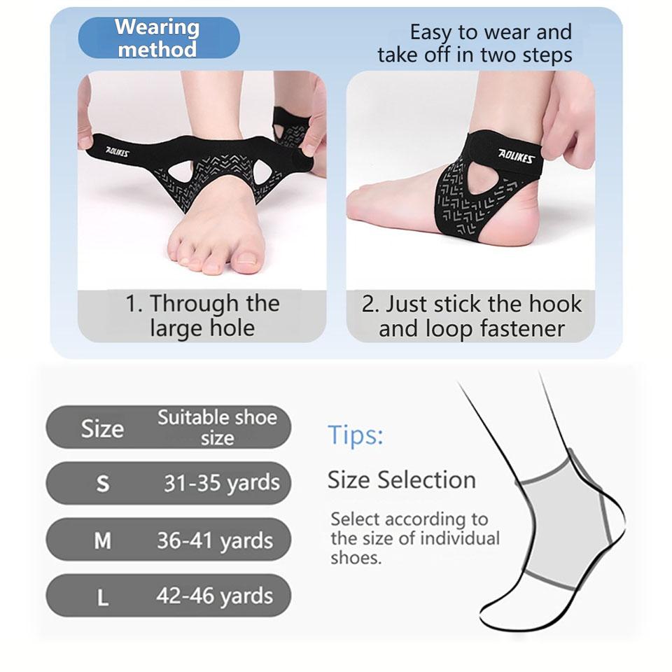 Aolikes 1Pcs Ultra-Thin Ankle Brace Bi-Directional Strap Compression Stabilizes Ankle Fixation Brace Prevents Ankle Sprains