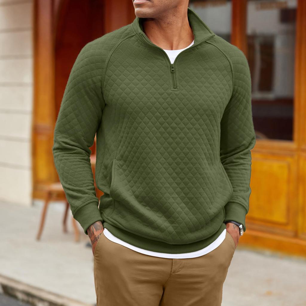 Men Solid Color Long Sleeve Pullover Sweatshirts Fall Winter Warm Casual Sweatshirts