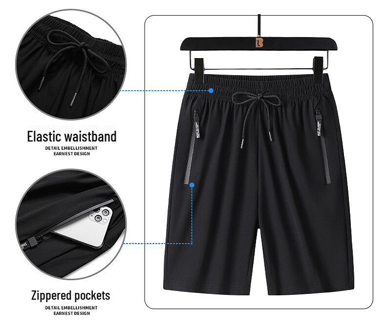 Herren Schnelltrocknender Eisseiden Sportanzug - Sommer Kurzarm & Shorts Set