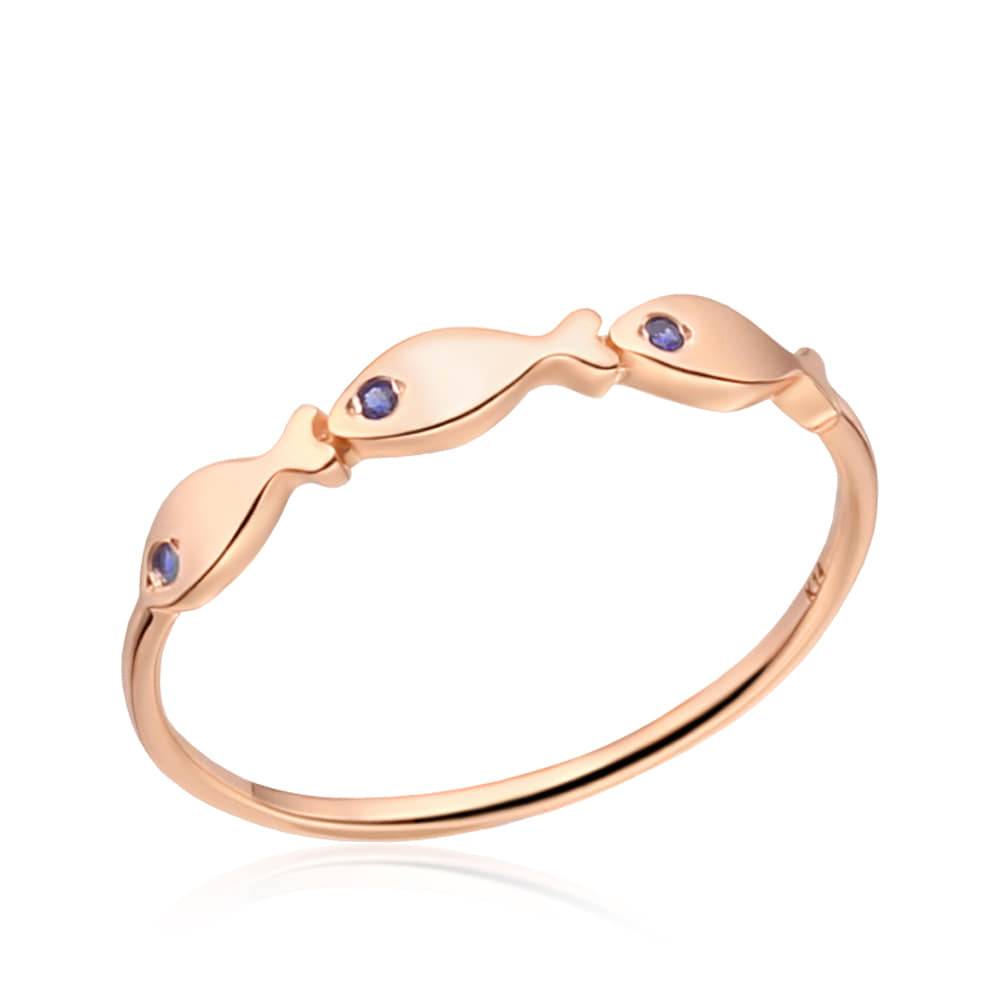 [Bnbgold] 14K Lucky Three Fish Birthstone September Sapphire Ring Npr37153