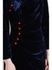 Women's Velvet Green Cheongsam: Retro High-End Autumn/Winter Long Sleeve Dress
