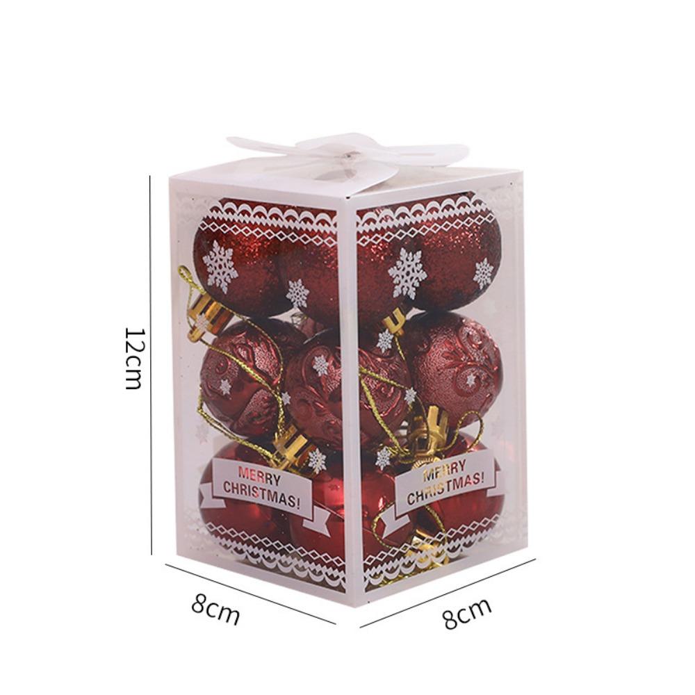 12PCS High-quality Plastic Christmas Ball Set 9 Colors Suspensable Xmas Ornament Ball 4cm Xmas Baubles Scene Supplies