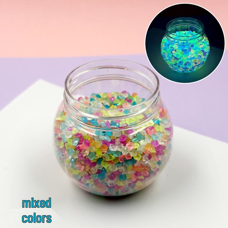 Luminous 3-5mm Sand Stones: Glowing Resin Pebbles for Aquarium, Garden, and Landscaping Decoration.