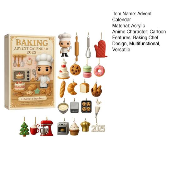 Vánoční pečení Adventní kalendář 24denní odpočítávání Sezónní kalendář očekávání Domácí dekorace Autodoplněk