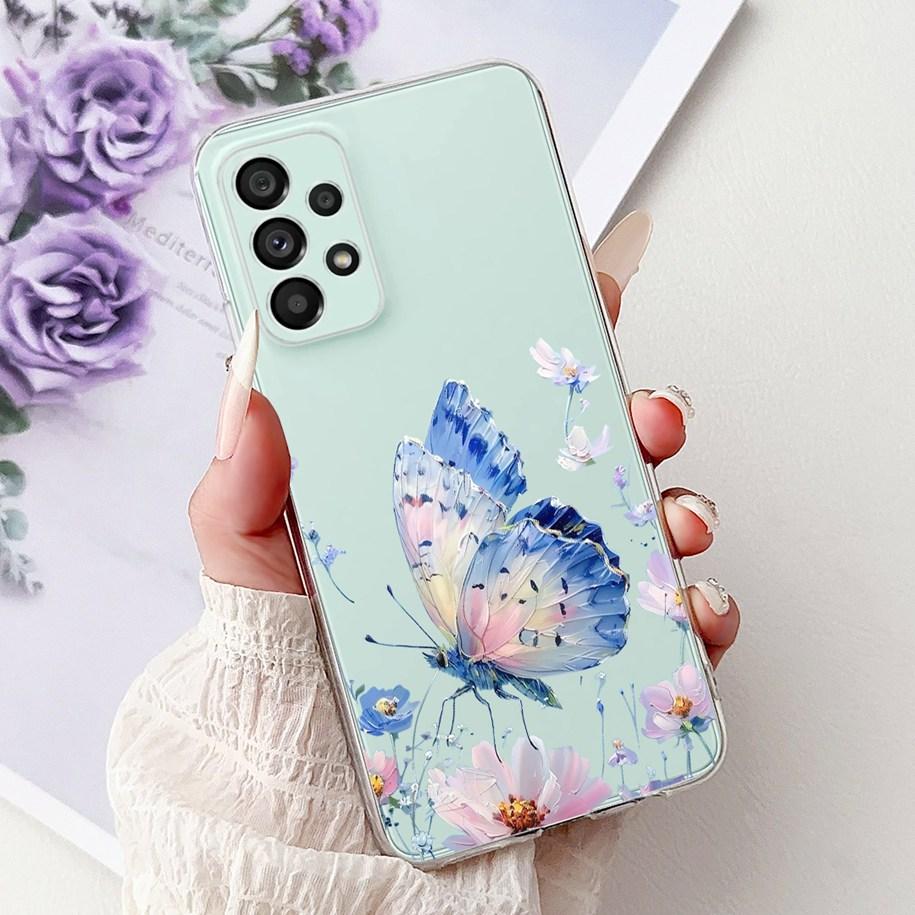 Case For Samsung Galaxy A23 A33 A53 A73 5G Cover Popular Flower Bowknot Soft Silicone Phone Case For Samsung A53 5G A536B Bumper