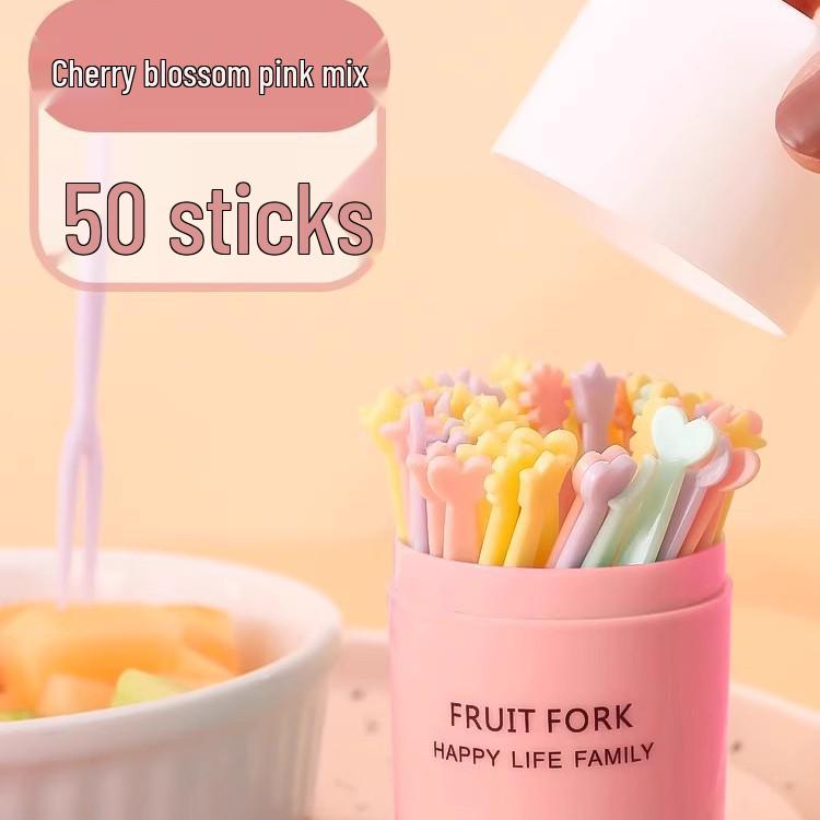 Disposable Two-Pronged Plastic Fruit Forks for Desserts, Cakes, and Pastries.