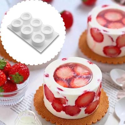 Molde de vela redondo pequeno com 6 cavidades, sobremesa, pudim, mousse, bolo, utensílios de cozimento, decoração de casa, copo de vela, molde de cozimento