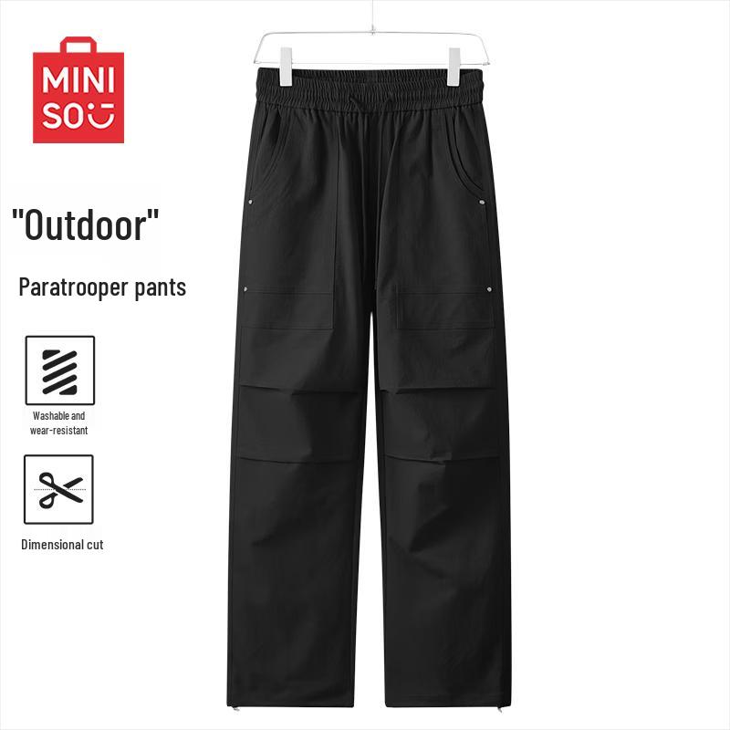 MINISO Men's Autumn/Winter American High Street Cargo Parachute Pants