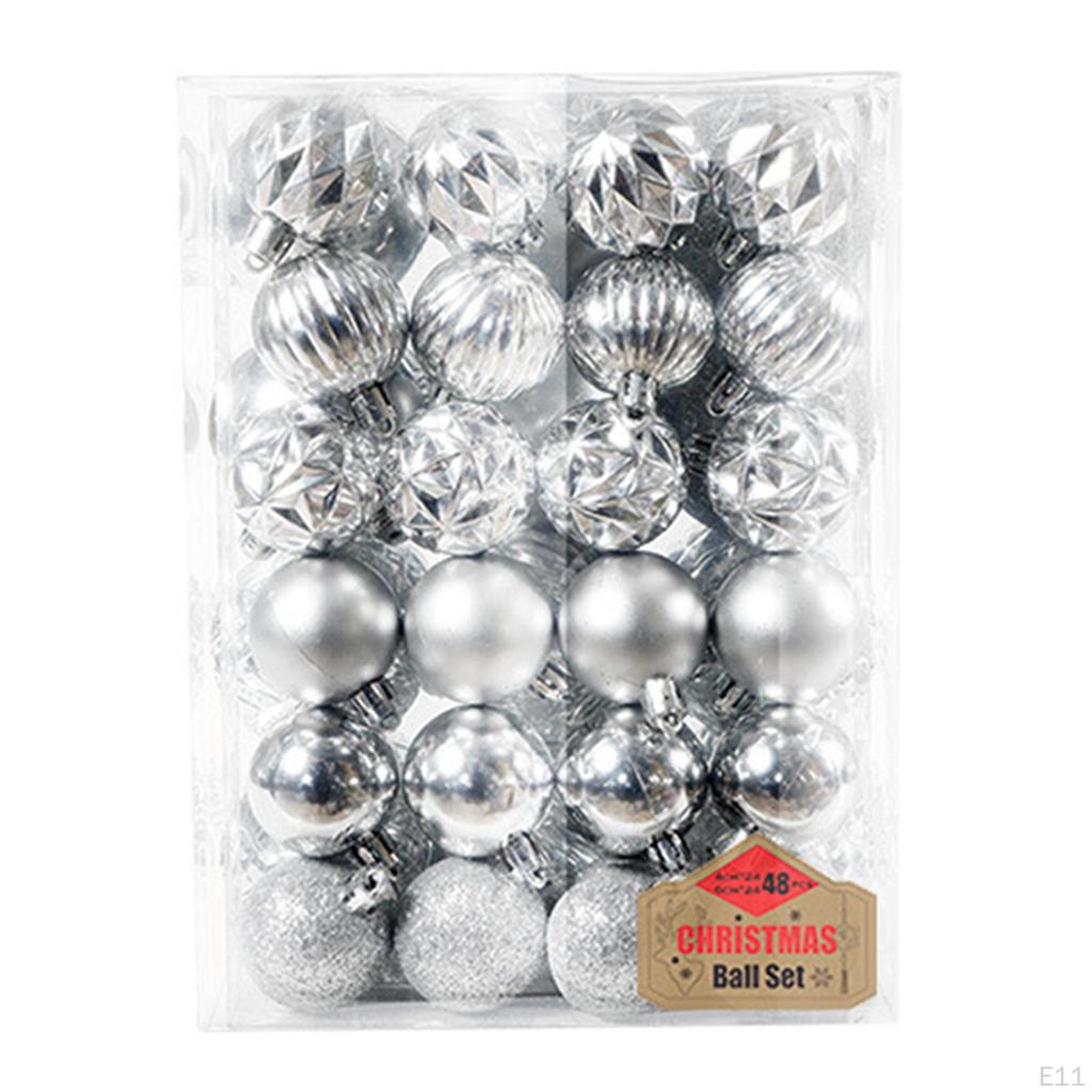 48 Pieces Christmas Balls Pendant Shatterproof for Party Wedding Decor