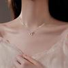 S925 Sterling Silver Bow Necklace - Elegant Women's Clavicle Chain Pendant for 2024