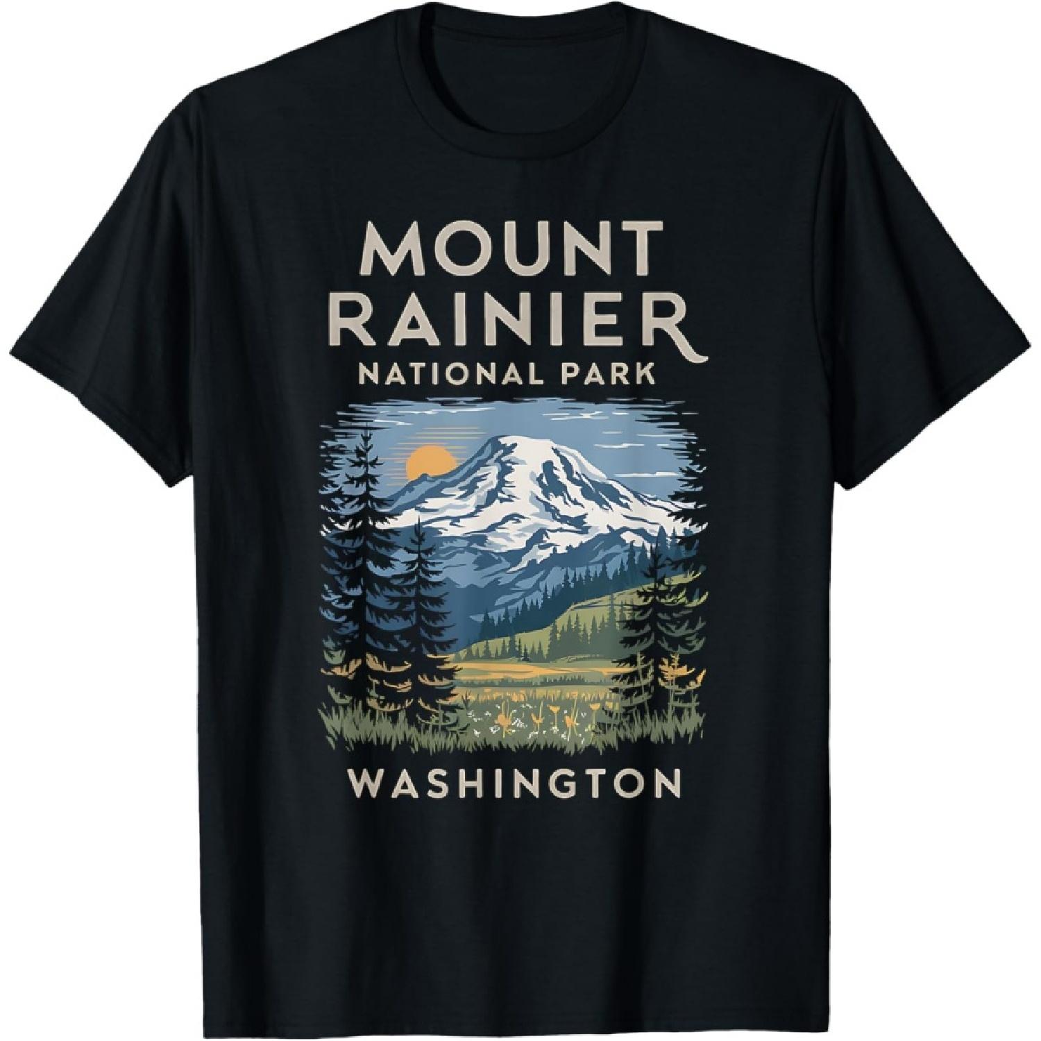 Потрясающая футболка с изображением Национального парка Маунт-Рейниер S