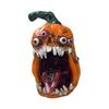 Decorative Pumpkin Statues Halloween Evil Figurine, Ornament with Multi Eyes and Shape Fangs, Demon Resin Statue for Party Decoration Desktop