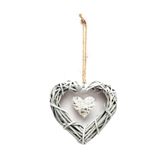 Display Mold Double Ornament Handmade Heart Shape Design Hanging Home Decoration Supplies for Living Room