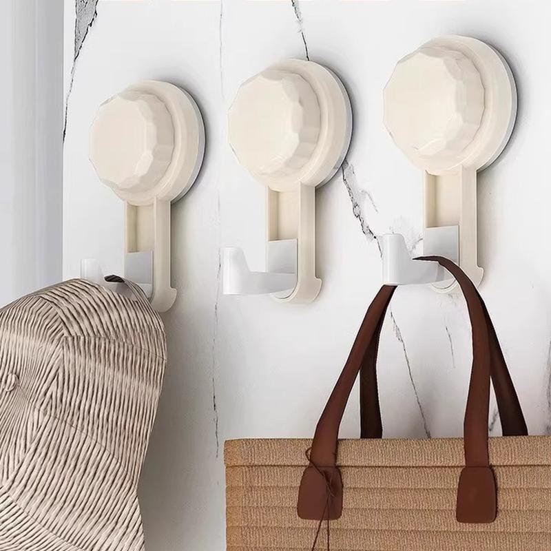 3pcs Removable Swivel Strong Suction Cup Hook Water And Moisture Resistant Suitable For Kitchen Bathroom