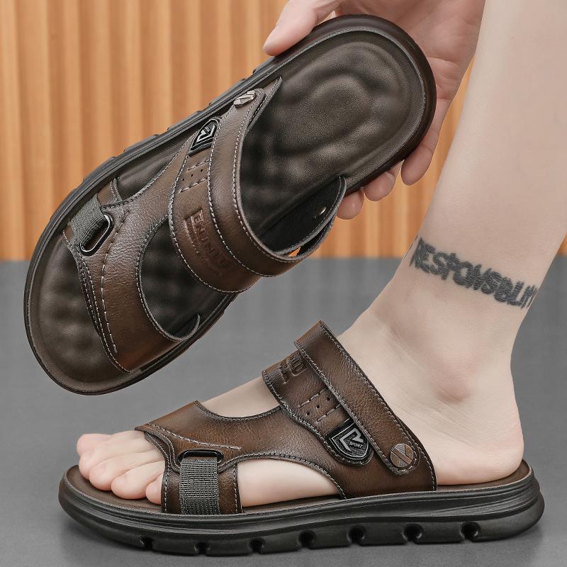 Sandals Men's 2025 Summer New Men's Simple Style Casual Wading Trend Soft Sole Dual-purpose Non-slip One-word Sandals