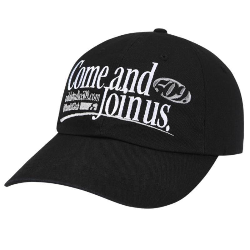 

ODD STUDIO Come & Join Us Embroidered Logo Ball Cap - BLACK BLACK_ONE