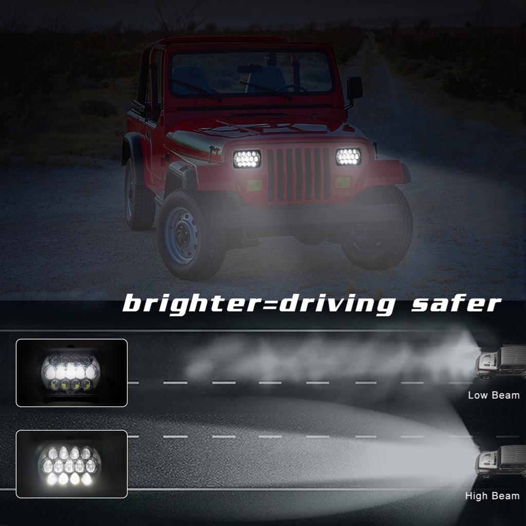 7inch LED Headlight 7x6 5x7 Inch   LED Headlamp with HighCelsiusLow Beam DRL Turn Signal 200W Bright