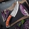 Kitchen Knives Cleaver Meat Chopping Vegetables Butcher Boning Knives Wood Handle Chef Knife Hand Forged Blade with Finger Hole