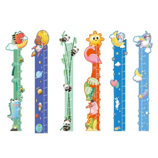 Baby Growth Chart Wall Sticker Peel Stick Adhesive Bedroom Play Room Nursery Cartoon Animal Children Height Measurement Ruler Decal