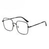 Anti-blue Light Glasses Radiation Flat Plain Large Square Metal Frame Diny Diamonds Eyeglasses Replaceable for Girl and Women