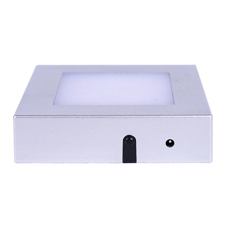 8x8 LED Multi-color Crystal Lamp Holder with 3D Laser Carved Square Body and Black Silver Base