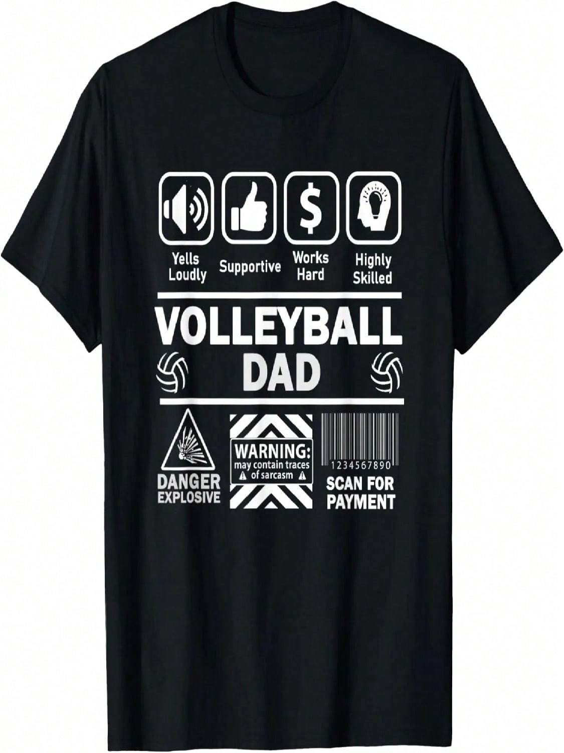 Volleyball Dad Funny Contents Of Sports Father T-Shirt S разноцветный