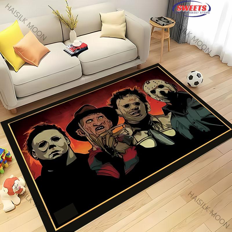 3D Halloween Horror Thriller Theme Carpet Living Room Bedroom Sofa Large Area Decorative Mat Soft Non-slip Four Seasons Rug Gift