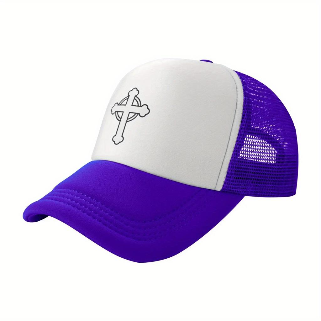 Celtic Cross Christian Graphic Trucker Hat Adjustable Breathable Mesh Baseball Cap for Adults