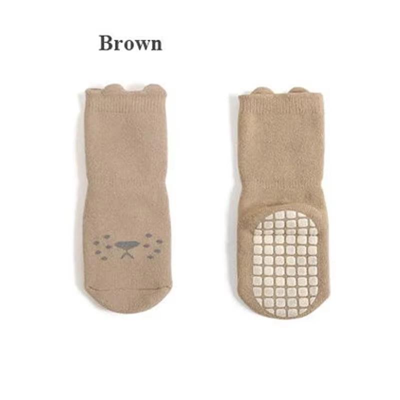 5 Color 1Pair Baby Toddler Non Slip Socks, Cute Baby Socks with Grips Crew Socks Baby Clothes Socks Kids Girl Socks Boy Socks