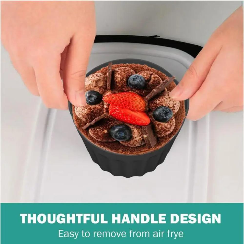 1Pc Air Fryer Silicone Basket Silicone Mold Air Fryer Egg Silicone Cupcake Baking Cups Ramekins For Air Fryer Ovens