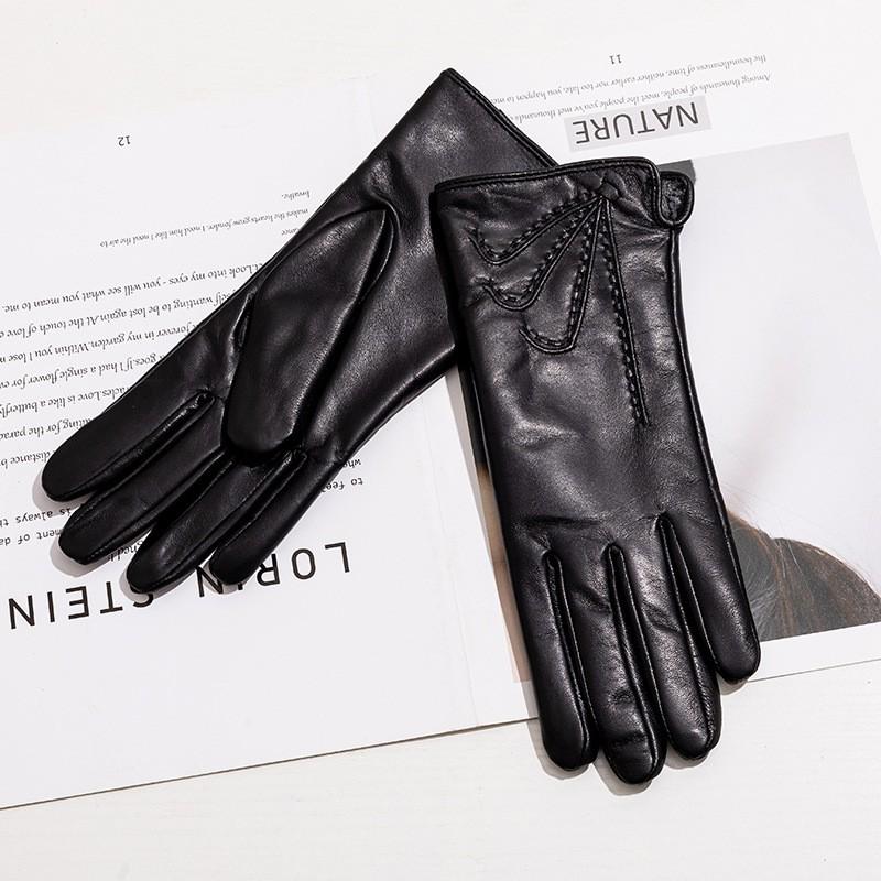 Womens Genuine Leather Gloves Winter Warm Touchscreen Compatible Fashion Outdoor Sport