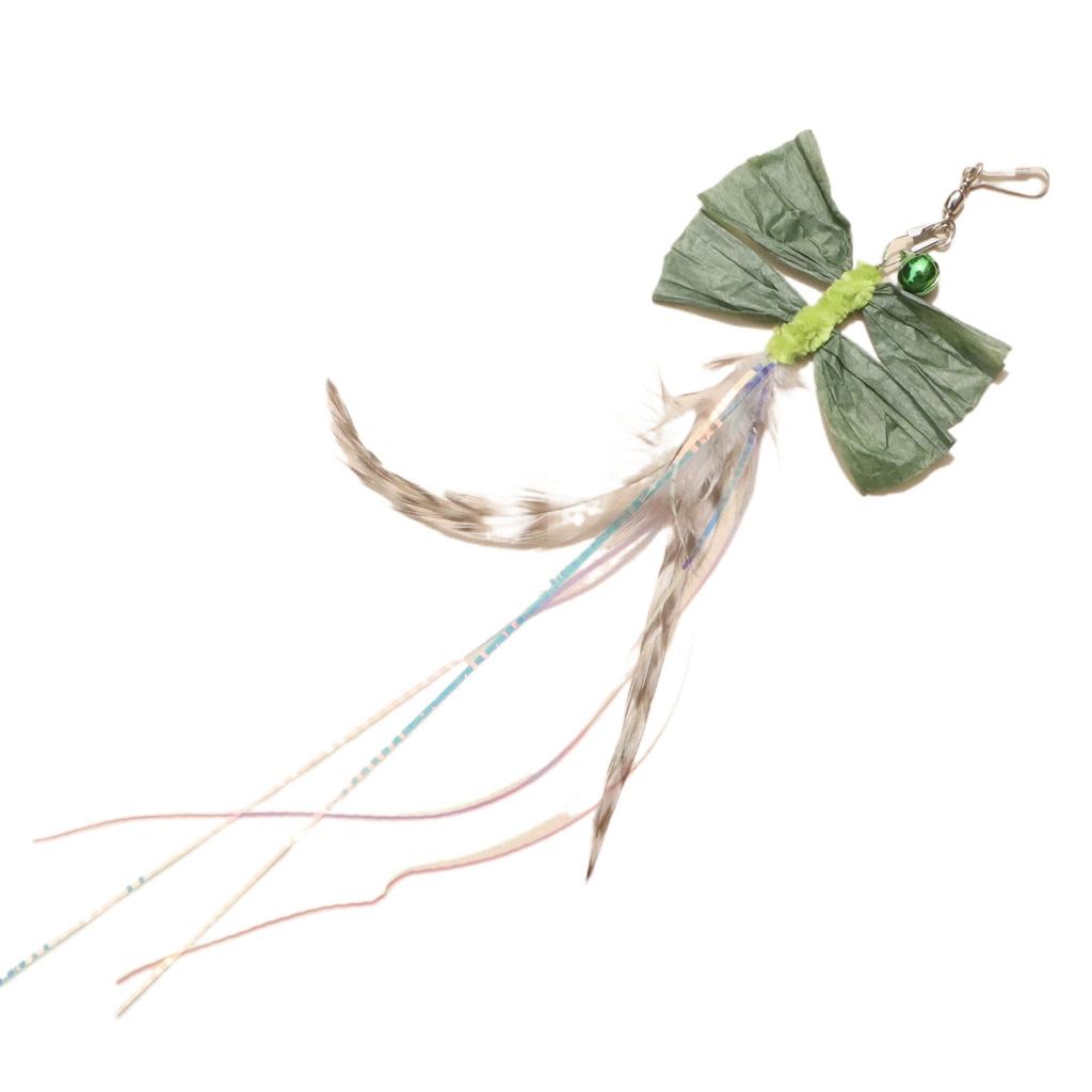 3pcs Simulated Feather Dragonfly Cat Toy Replace the Head Accessories Artificial Insects Pet Toy