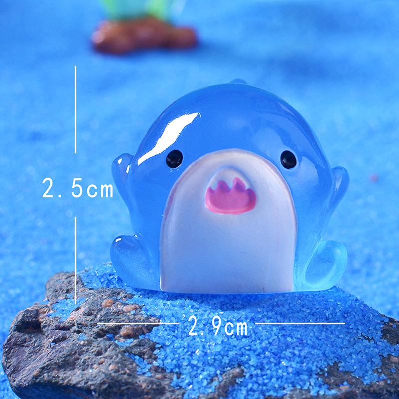 1Pcs Mini Shark Luminous Toy Cute Decorations Kids Glow In The Dark Resin Shark Miniature Figurines Gift For Girls Novelty