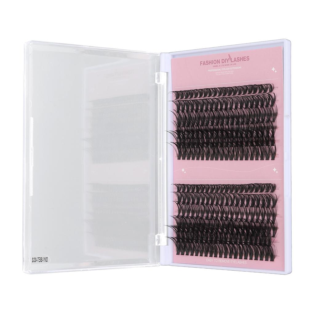 240pcs False Eyelash Clusters D Curl Lifelike Individual Fake Lashes Set for DIY Lash Extension
