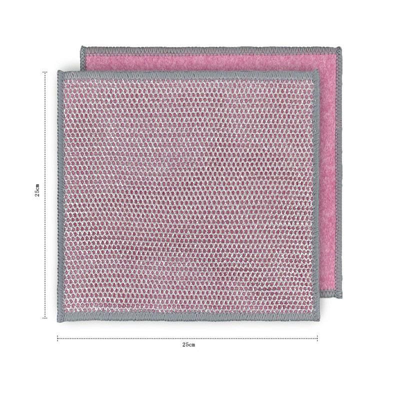 Alternative Steel Wool Double-Layer Non-Stick Dishwashing Cloth