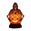 Pumpkin Night Light Halloween Horror Skeleton Ghost Witch Pumpkin Lantern Resin LED Tabletop Lamp for Gothic Room Desk Decorr