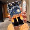 Phone Case For Iphone 17 Pro Max Air 16 15 14 13 Pro Max 15 16 Pro 15Plus Cat Starry Night Van Gogh